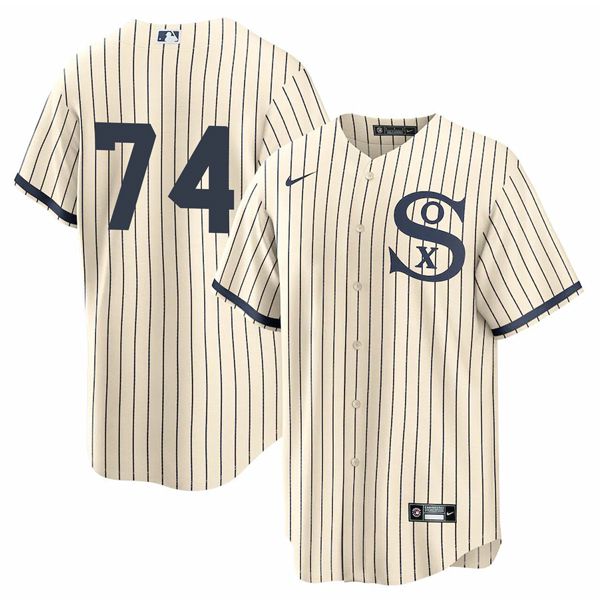 Men Chicago White Sox #74 No Name Cream stripe Dream version Game Nike 2021 MLB Jersey->chicago white sox->MLB Jersey